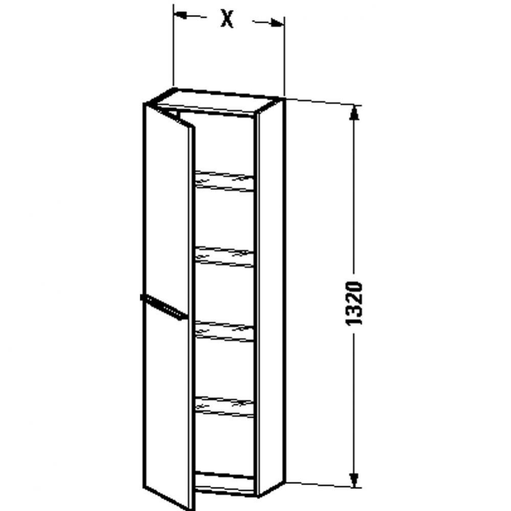 Duravit X-Large Semi-Tall Cabinet Chestnut Dark