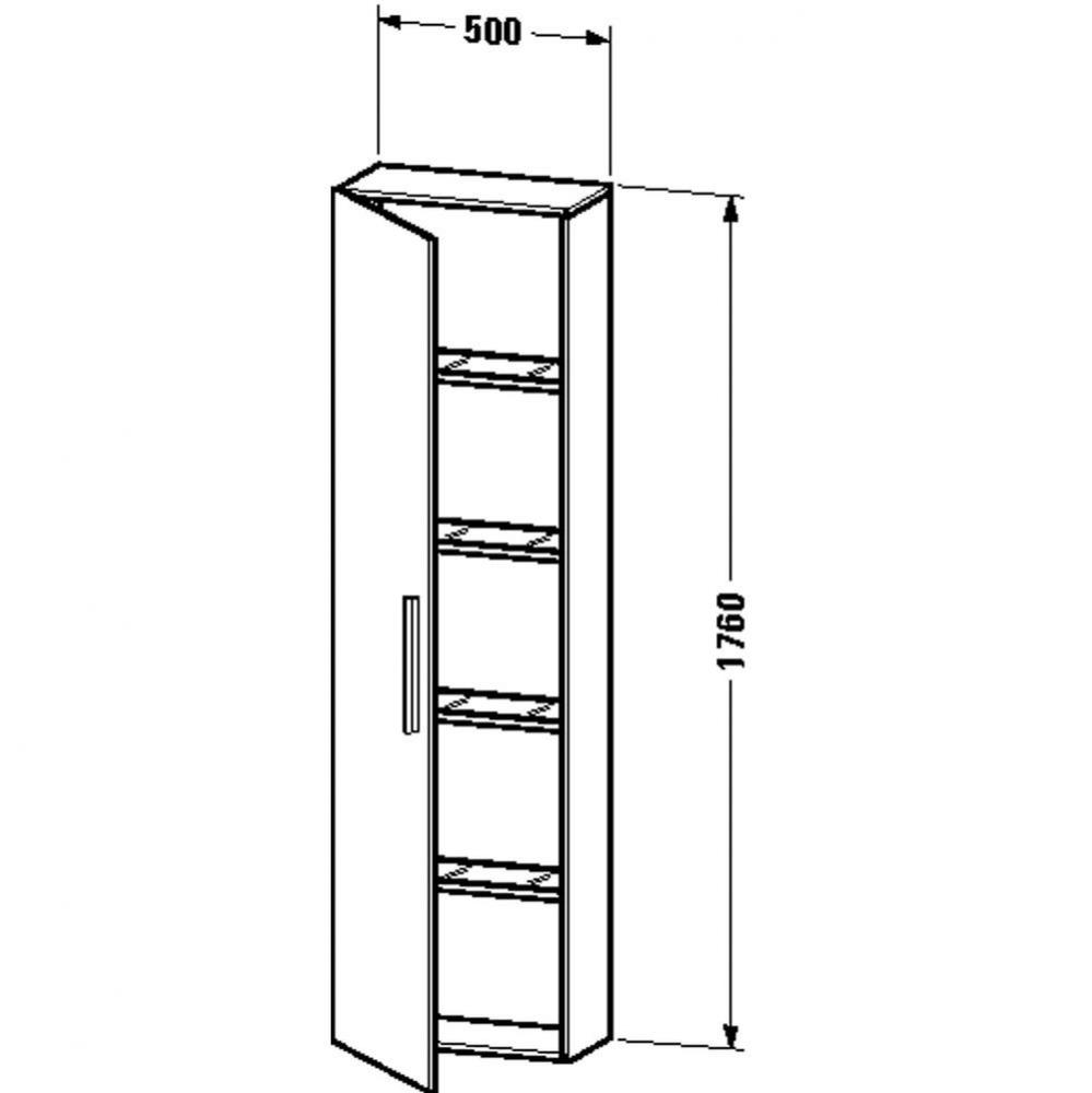 Duravit Vero Tall Cabinet  Chestnut Dark