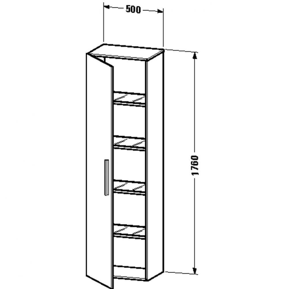 Duravit Vero Tall Cabinet  White High Gloss