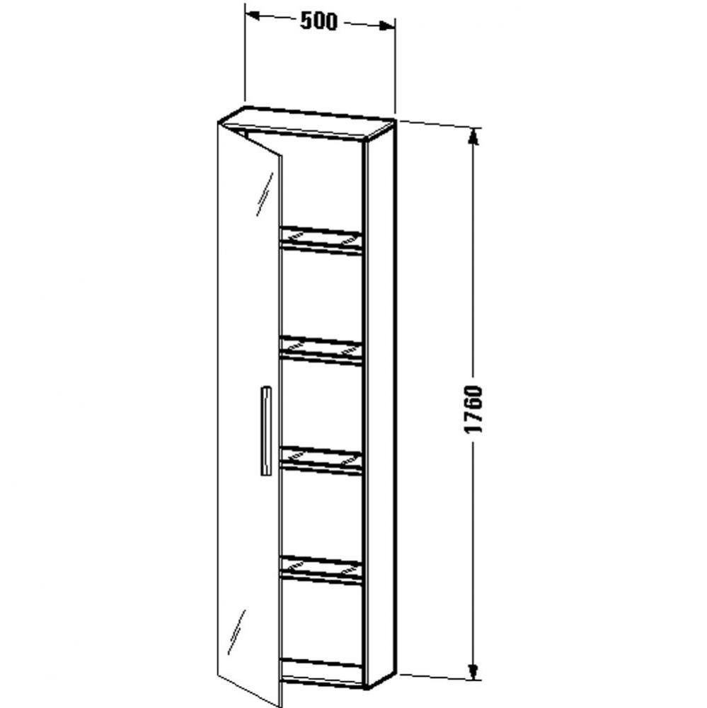 Duravit Vero Tall Cabinet  Chestnut Dark