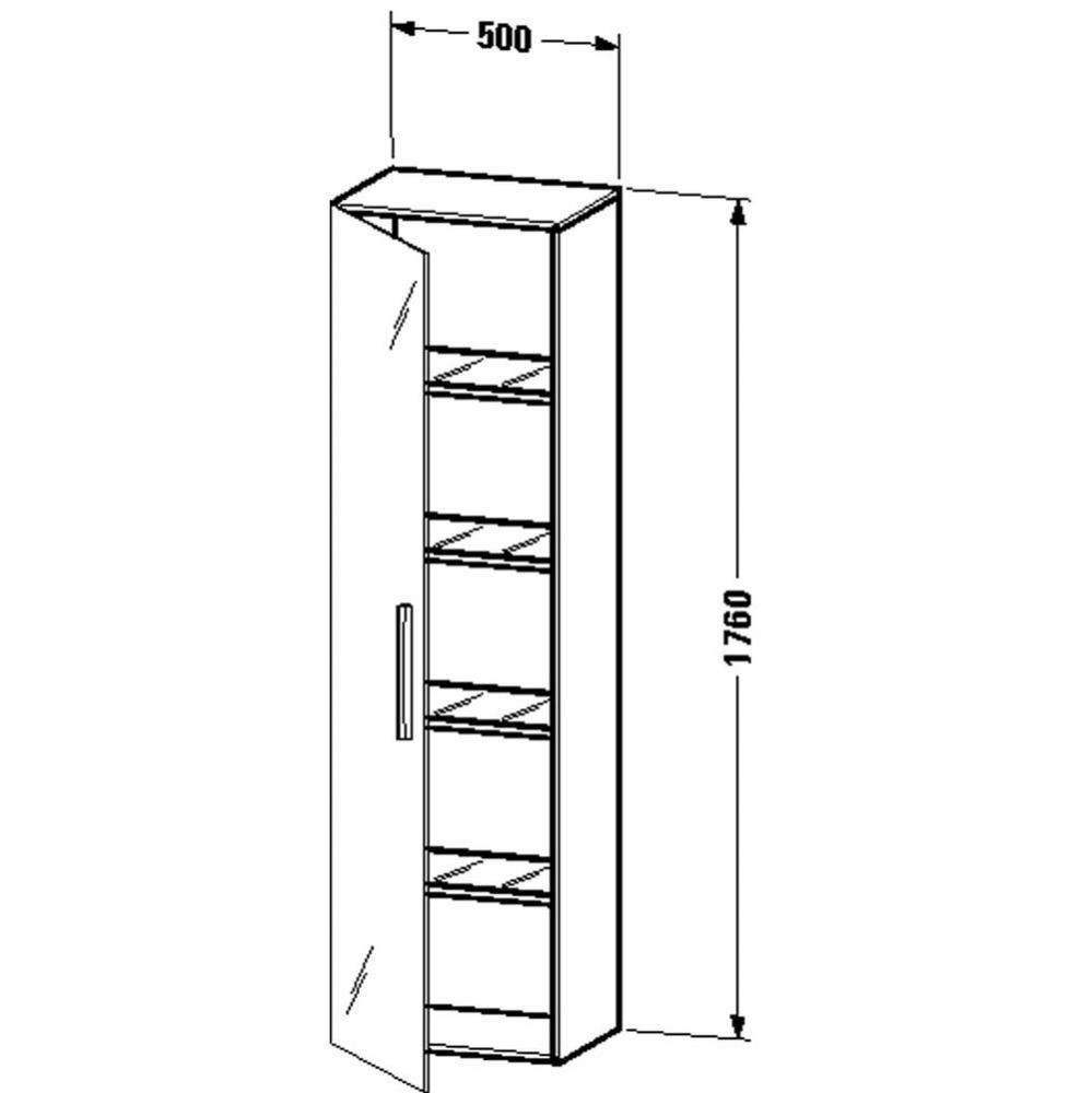 Duravit Vero Tall Cabinet  White High Gloss