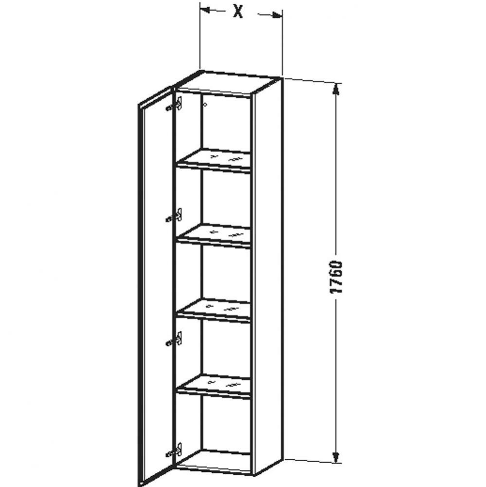 Duravit L-Cube Tall Cabinet Chestnut Dark