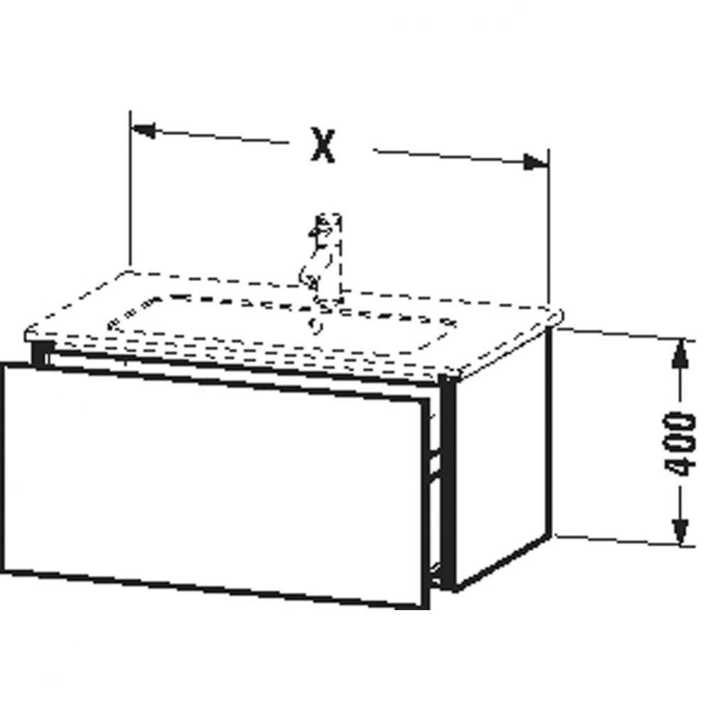 L-Cube Vanity unit f.ME, Terra - 1pull-out compartment,15 3/4''x32 1/4''x18