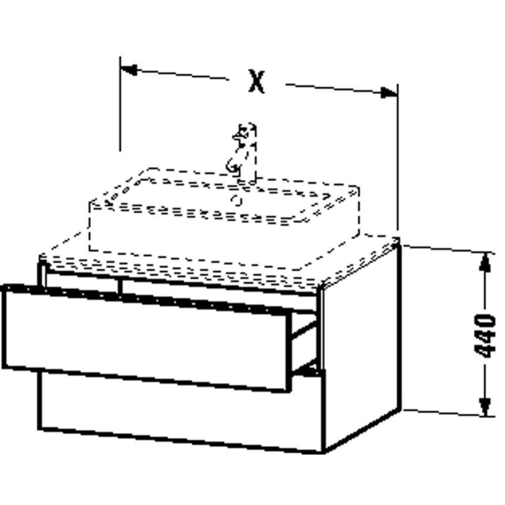 HD2 Van unit for console Linen 440x1000x550mm, 2