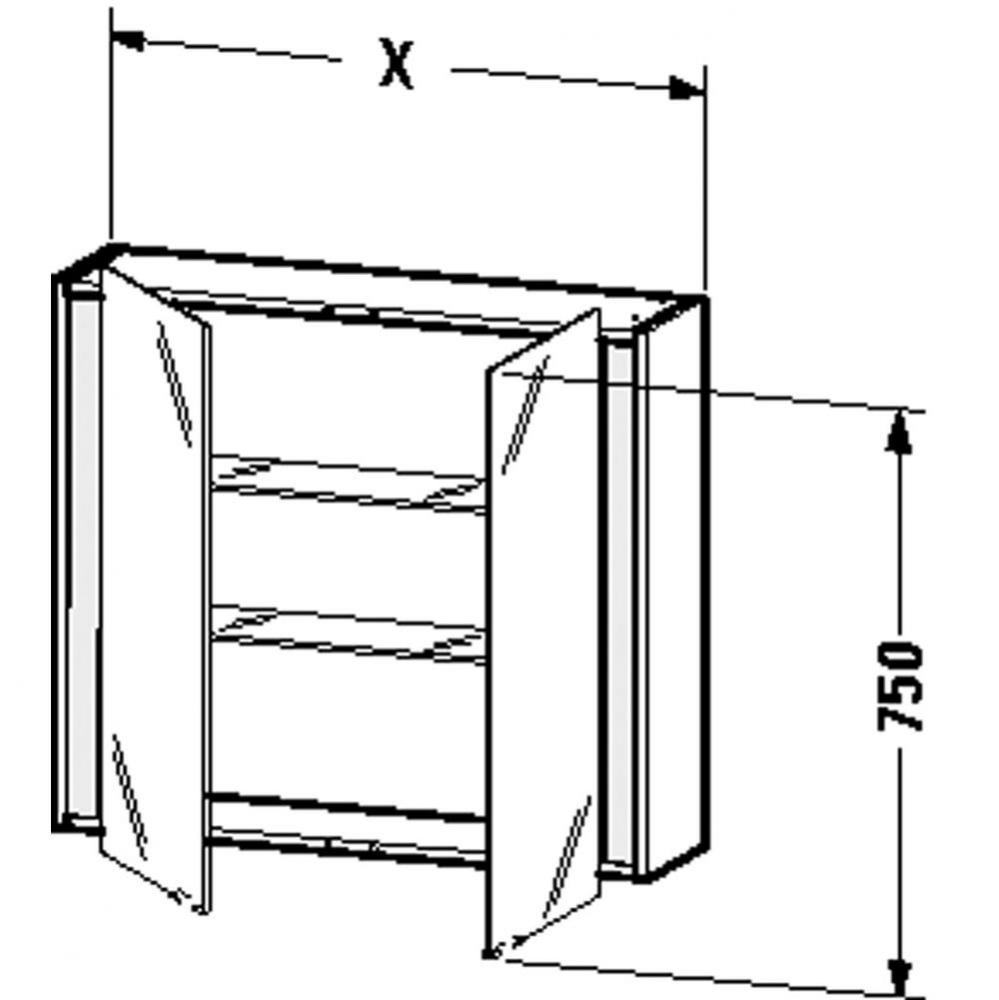 Duravit Ketho Mirror Cabinet  Graphite Matte