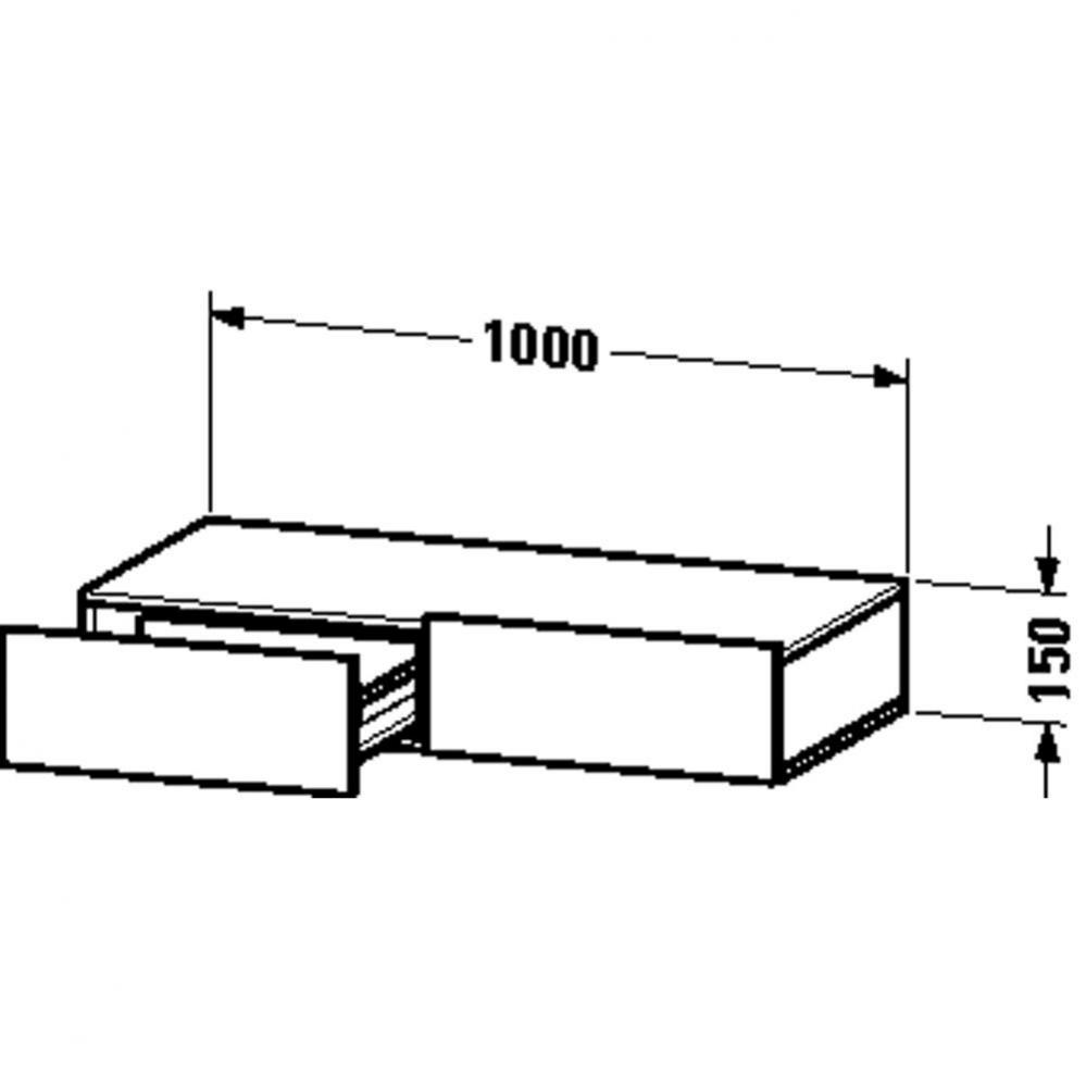 Duravit DuraStyle Shelf With Drawer  Chestnut Dark