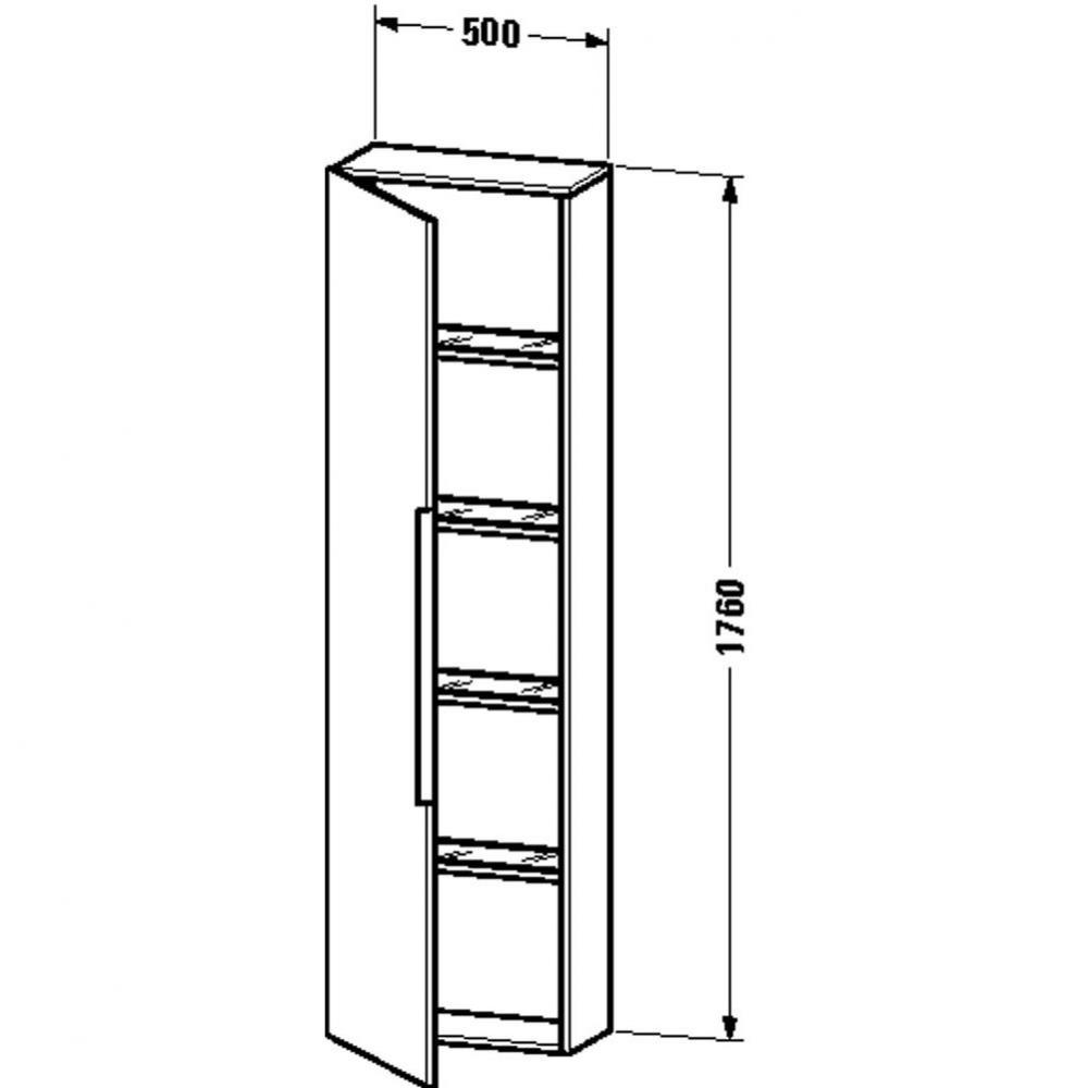 Duravit Happy D.2 Tall Cabinet American Walnut