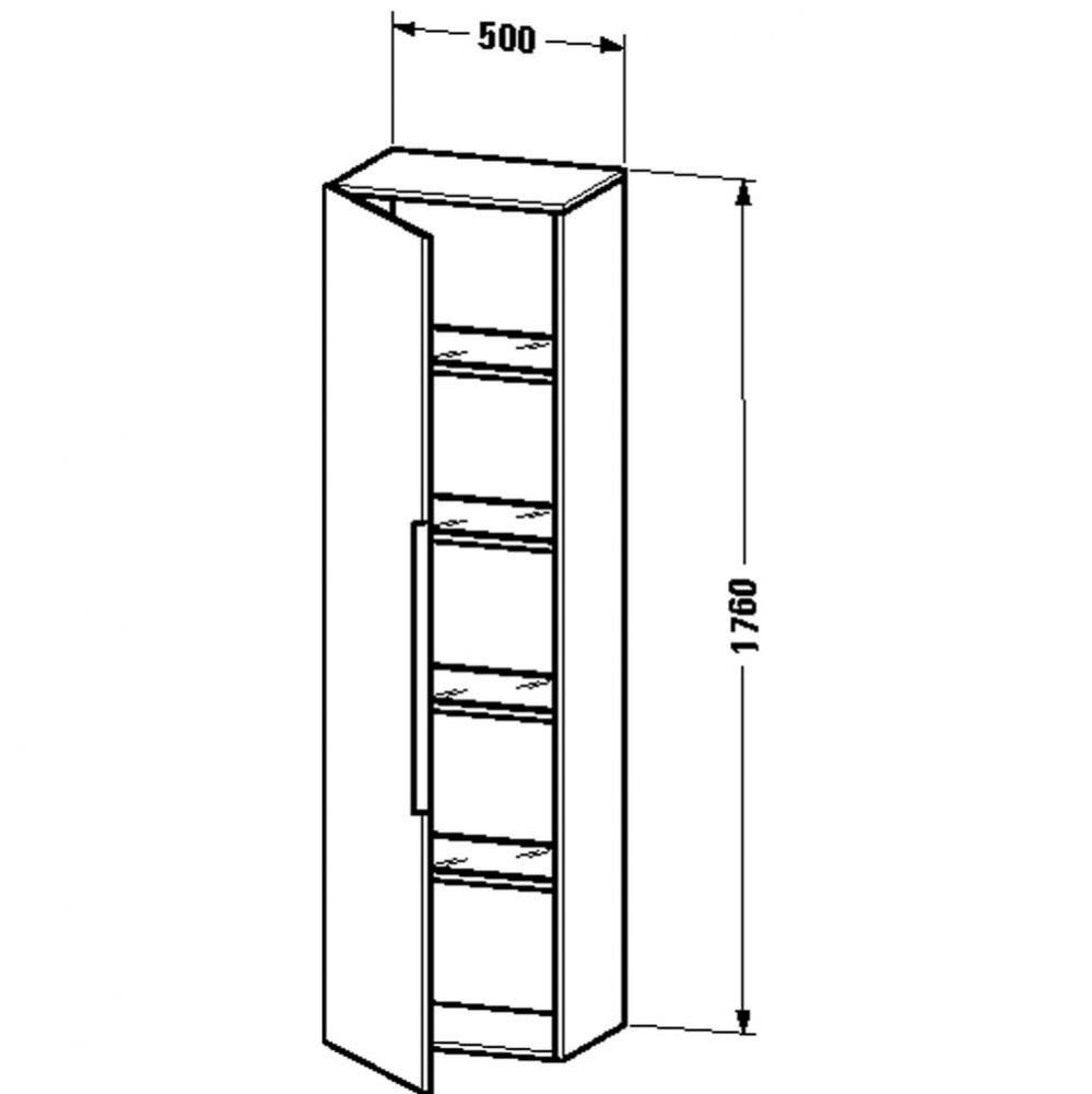 Duravit Happy D.2 Tall Cabinet  European Oak