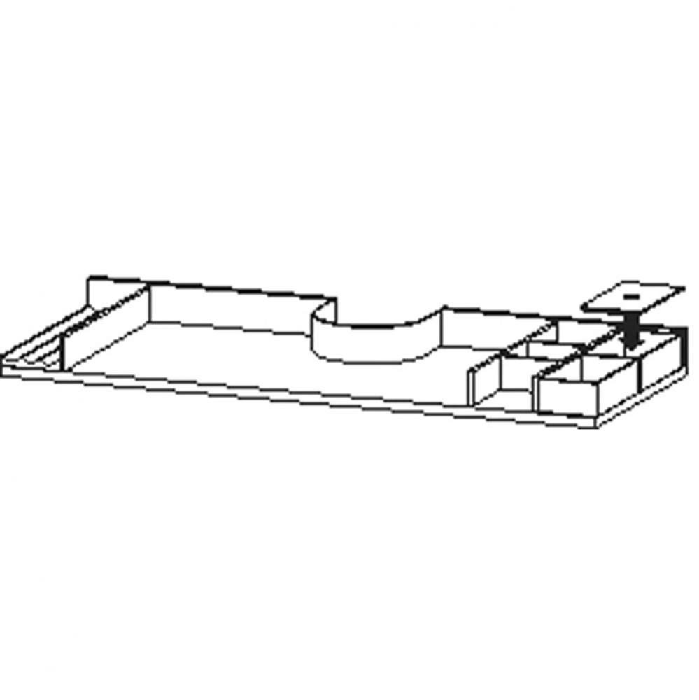 Interior system 1000mm with siphon cut-out, Walnut