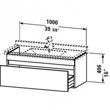 Duravit DS638902243 - Duravit DuraStyle One Drawer Wall-Mount Vanity Unit White|Basalt