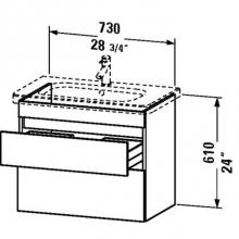 Duravit DS648102243 - Duravit DuraStyle Two Drawer Wall-Mount Vanity Unit White|Basalt