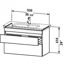 Duravit DS648204949 - Duravit DuraStyle Two Drawer Wall-Mount Vanity Unit Graphite