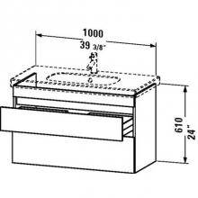 Duravit DS648507979 - Duravit DuraStyle Two Drawer Wall-Mount Vanity Unit Walnut