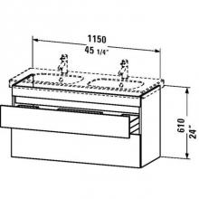 Duravit DS648607943 - Duravit DuraStyle Two Drawer Wall-Mount Vanity Unit Walnut|Basalt