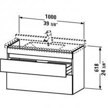 Duravit DS648907979 - Duravit DuraStyle Two Drawer Wall-Mount Vanity Unit Walnut