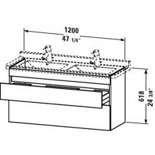 Duravit DS649007943 - Duravit DuraStyle Two Drawer Wall-Mount Vanity Unit Walnut|Basalt