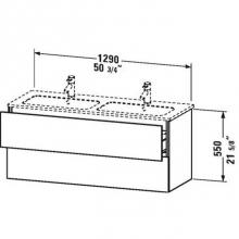 Duravit LC625805252 - Duravit L-Cube Vanity Unit Wall-Mounted  European Oak