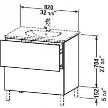 Duravit LC660606969 - Duravit L-Cube Floor Standing Vanity Unit  Brushed Walnut