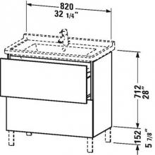 Duravit LC660909090 - Duravit L-Cube Floor Standing Vanity Unit  Flannel Gray Satin Matte