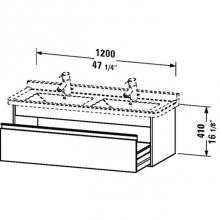 Duravit KT666601414 - KT vanity unit 18 1/4''x47 1/4'' for No.033213 -