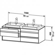 Duravit KT6757R3131 - Duravit Ketho Vanity Unit Wall-Mounted  Pine Silver