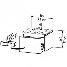 Duravit DN646004318 - DN Vanity unit 520x600 Basalt