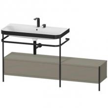 Duravit HP4763E9292 - Happy D.2 Plus C-Bonded Vanity Kit with Sink and Metal Console Stone Gray