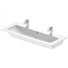 Duravit 2361120024 - Duravit ME by Starck 48 3/8'' Rectangular Wall Mounted Sink in White with Two Sets of Si
