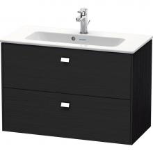 Duravit BR411101016 - Brioso Two Drawer Wall-Mount Vanity Unit Oak Black