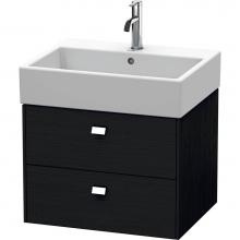 Duravit BR415301016 - Brioso Two Drawer Wall-Mount Vanity Unit Oak Black