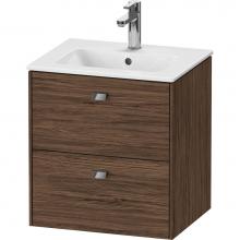 Duravit BR432701021 - Brioso Two Drawer Wall-Mount Vanity Unit Walnut Dark