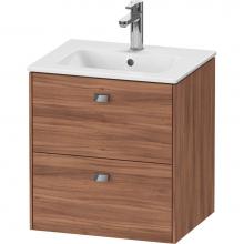 Duravit BR432701079 - Brioso Two Drawer Wall-Mount Vanity Unit Walnut