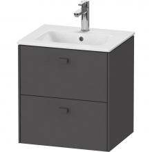 Duravit BR432704949 - Brioso Two Drawer Wall-Mount Vanity Unit Graphite