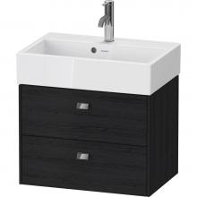 Duravit BR432801016 - Brioso Two Drawer Wall-Mount Vanity Unit Oak Black