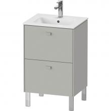 Duravit BR440800707 - Brioso Two Drawer Floorstanding Vanity Unit Concrete Gray