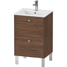 Duravit BR440801021 - Brioso Two Drawer Floorstanding Vanity Unit Walnut Dark