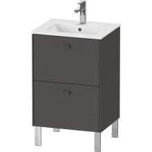 Duravit BR440804949 - Brioso Two Drawer Floorstanding Vanity Unit Graphite