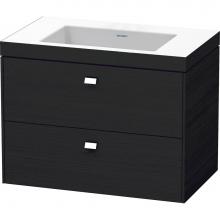 Duravit BR4606N1016 - Brioso Two Drawer C-Bonded Wall-Mount Vanity Kit Oak Black