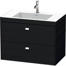 Duravit BR4606O1016 - Brioso Two Drawer C-Bonded Wall-Mount Vanity Kit Oak Black