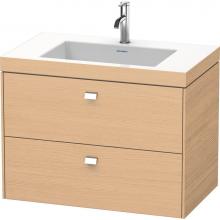 Duravit BR4606O1030 - Brioso Two Drawer C-Bonded Wall-Mount Vanity Kit Natural Oak