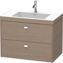 Duravit BR4606O1035 - Brioso Two Drawer C-Bonded Wall-Mount Vanity Kit Oak Terra