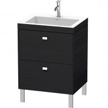 Duravit BR4700O1016 - Brioso Two Drawer C-Bonded Floorstanding Vanity Kit Oak Black