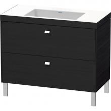 Duravit BR4702N1016 - Brioso Two Drawer C-Bonded Floorstanding Vanity Kit Oak Black