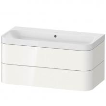 Duravit HP4348N2222 - Duravit Happy D.2 38 3/8'' Wall Mount Two Drawer c-shaped Single Vanity in High Gloss Wh
