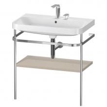 Duravit HP4837E6060 - Happy D.2 Plus C-Shaped Vanity Kit with Sink and Metal Console Taupe