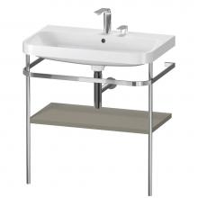 Duravit HP4837E9292 - Happy D.2 Plus C-Shaped Vanity Kit with Sink and Metal Console Stone Gray