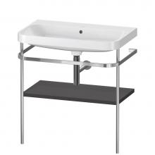 Duravit HP4837N8080 - Happy D.2 Plus C-Shaped Vanity Kit with Sink and Metal Console Graphite