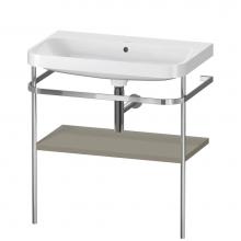 Duravit HP4837N9292 - Happy D.2 Plus C-Shaped Vanity Kit with Sink and Metal Console Stone Gray