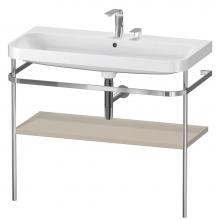 Duravit HP4838E6060 - Happy D.2 Plus C-Shaped Vanity Kit with Sink and Metal Console Taupe