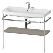 Duravit HP4838E9292 - Happy D.2 Plus C-Shaped Vanity Kit with Sink and Metal Console Stone Gray